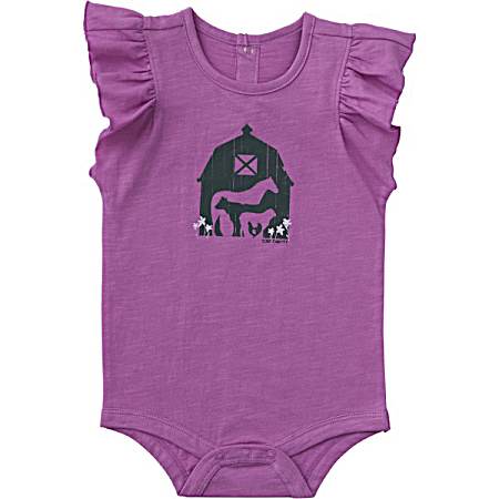 Infant Bodacious Barn Short Ruffle Sleeve Bodysuit