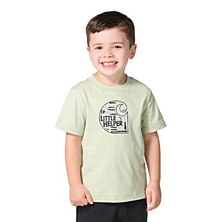 Toddlers' Sea Foam Little Helper Short Sleeve Shirt