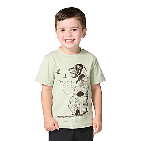 Toddlers' Sea Foam Dog Short Sleeve Shirt