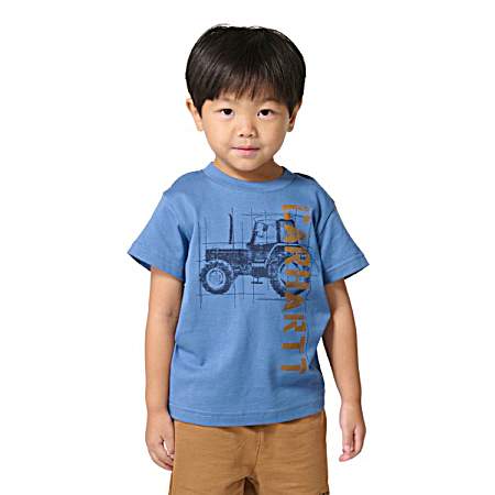 Toddler Boys' Blue Horizon Logo Short Sleeve Shirt