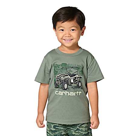 Little Boys' Laurel Wreath Vehicle Short Sleeve Shirt