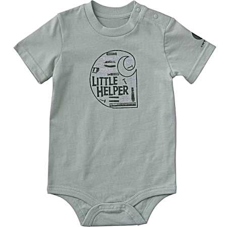 Infant Sea Foam Little Helper Short Sleeve Bodysuit