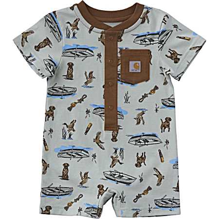 Infant Boys' Sea Foam Outdoor Romper