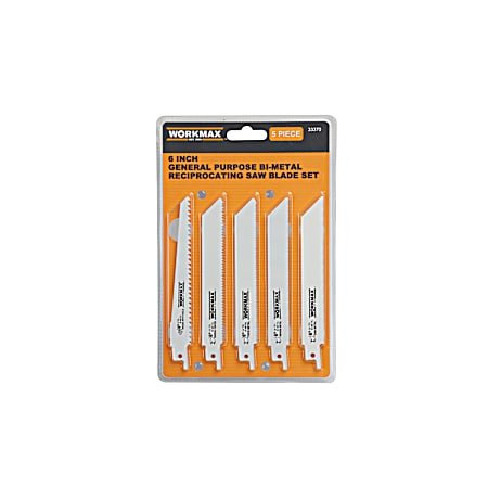 5 Pc. 6 in. General Purpose Bi-Metal Reciprocating Saw Blade Set