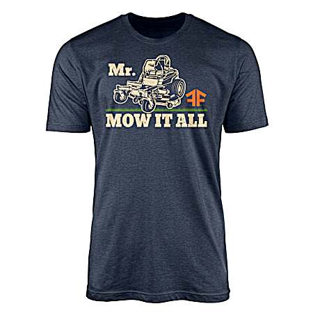 Men's Heather Navy Mr Mow It All Short Sleeve Shirt