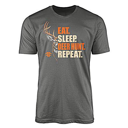 Men's Charcoal Repeat Short Sleeve Shirt