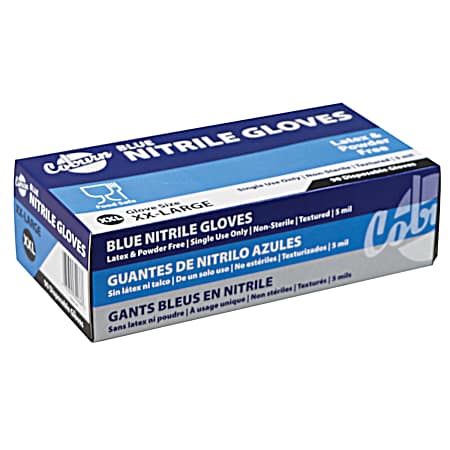 90 pk. 5 mil XX-Large Blue Nitrile Gloves