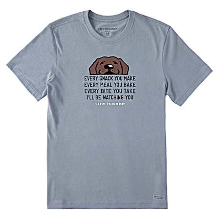 Men's Stone Blue I'll Be Watching You Short Sleeve Shirt