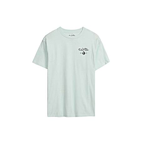 Men's Fresh Mint Salty Forecast Boat Short Sleeve Shirt