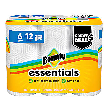 Essentials Double Roll Paper Towels - 6 Pk