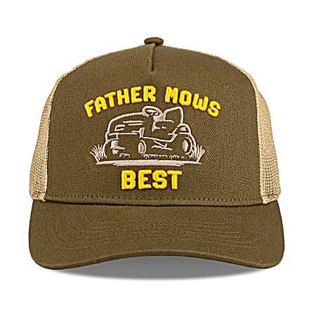 Father Mows Best Ball Cap