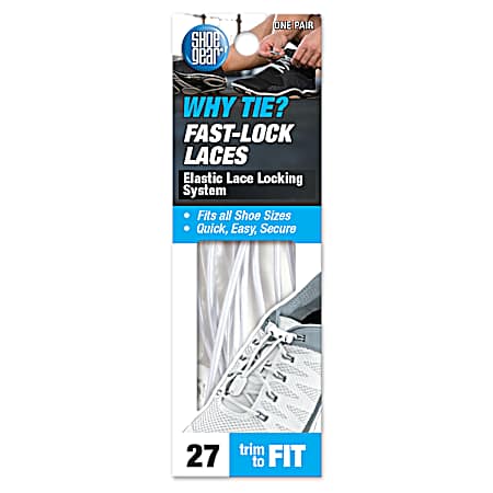 White Why Tie Fast Lock Shoe Laces