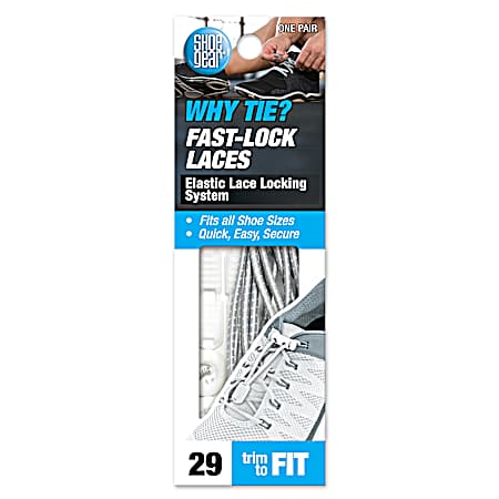 Grey Why Tie Fast Lock Shoe Lace