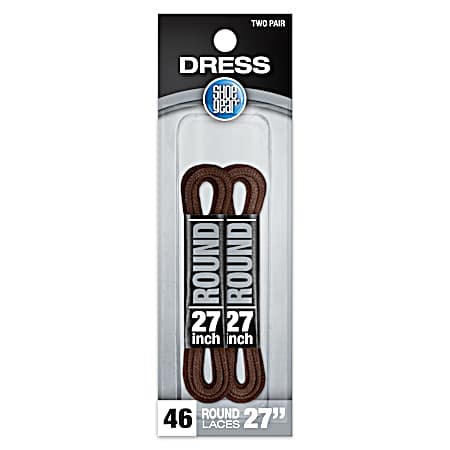 Brown Round Dress Shoe Laces - 2 Pk