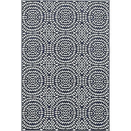 5 ft. x 7 ft. Rio Outdoor Rug - Navy Circles
