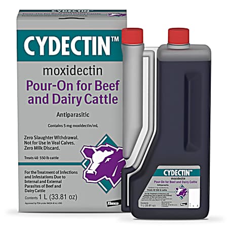 1 L Cydectin Pour-On Antiparasitic for Beef & Dairy Cattle