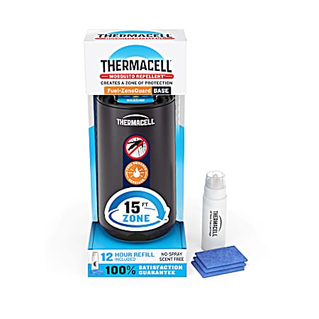 Fuel-ZoneGuard Base Fuel Powered Mosquito Repeller with 12-Hr Refill; Black