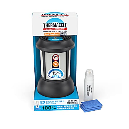 Fuel-ZoneGuard Glow Fuel Powered Mosquito Repeller + Lantern with 12-Hr Refill, Small