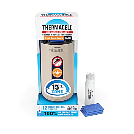 Fuel-ZoneGuard Base Fuel Powered Mosquito Repeller with 12-Hr Refill; Linen
