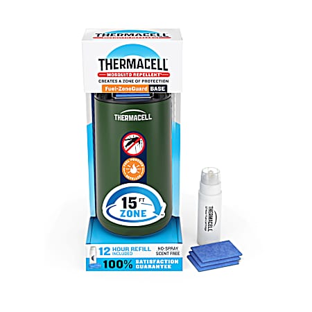 Fuel-ZoneGuard Base Fuel Powered Mosquito Repeller with 12-Hr Refill; Forest