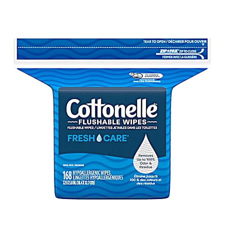 Flushable Wet Wipes Refill Pack - 168 ct