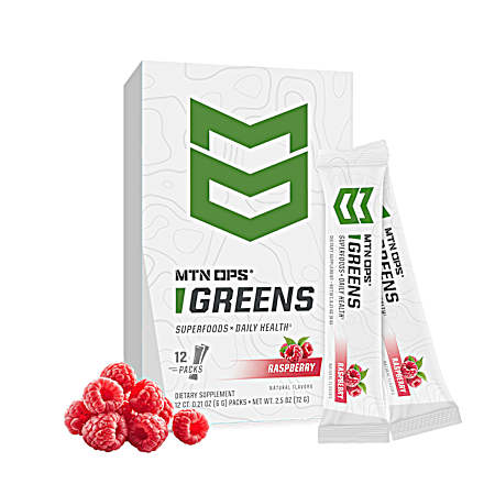 12 pk. Trail pack Super Greens - Raspberry