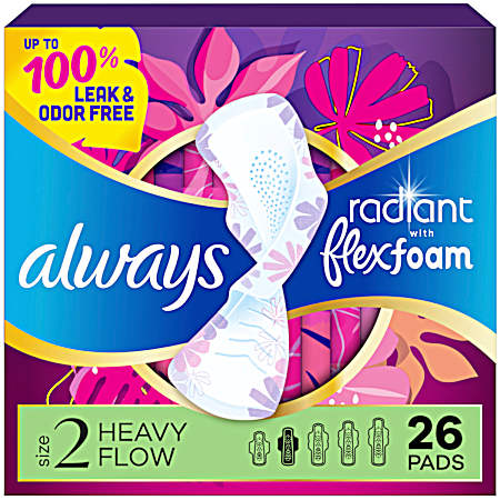 26 ct. Radiant Pads Size 2 Heavy Flow
