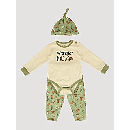 Infant Boys Tea Cowboy Jogger Set - 3 Pc