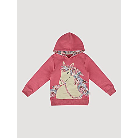 Little Girls Cashmere Rose Pony Hoodie