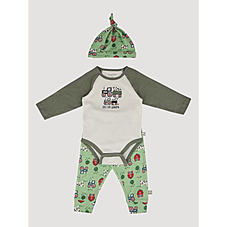 Infant Boys Laurel Green Just like Grandpa Jogger Set - 3 Pc