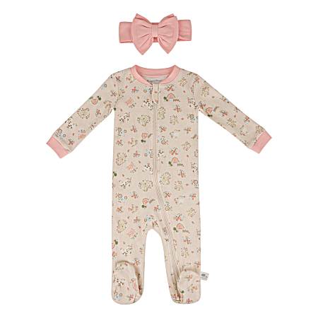 Infant Girls Petal Pink Farm Sleep-N-Play - 2 Pc