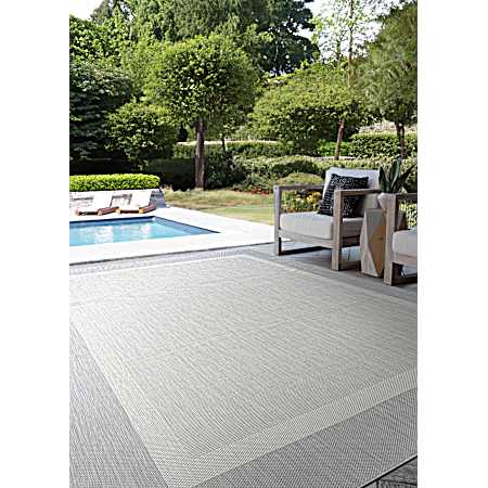 5 ft. x 7 ft. Sierra Outdoor Rug - Grey Boarder