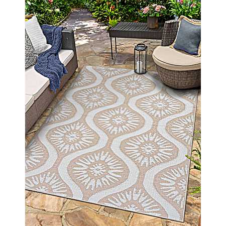 5 ft. x 7 ft. Rio Outdoor Rug - Cream/Tan