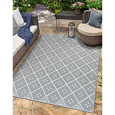 5 ft. x 7 ft. Rio Outdoor Rug - Grey Diamond