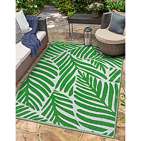 5 ft. x 7 ft. Rio Outdoor Rug - Green Leaf