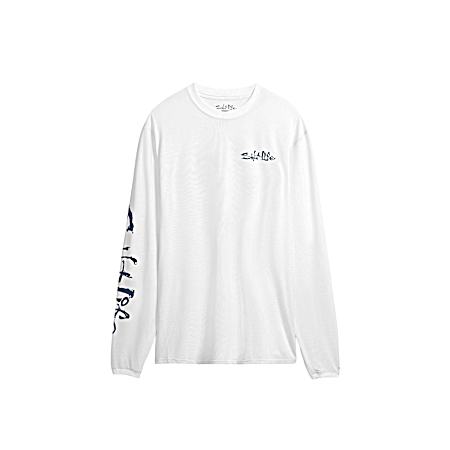 Men's White Americana Tuna Long Sleeve Shirt