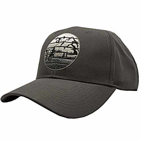 Men's Gray Gradient Mountain Patch Performance Cap