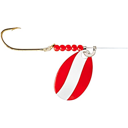 Red Devil Single Hook Spinner - Red/White