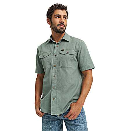Men's Ripstop Button Front Short Sleeve Shirt