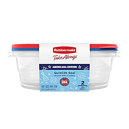 2 pk TakeAlongs 11.7-Cup Large Square Red, Blue