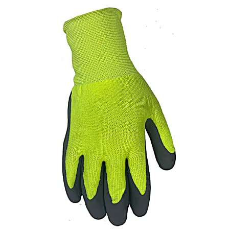 Large Knit Liner/Honey Comb Latex Palm Gloves - Hi-Vis