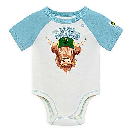 Infant Cream Farm Raised Short Sleeve Bodysuit