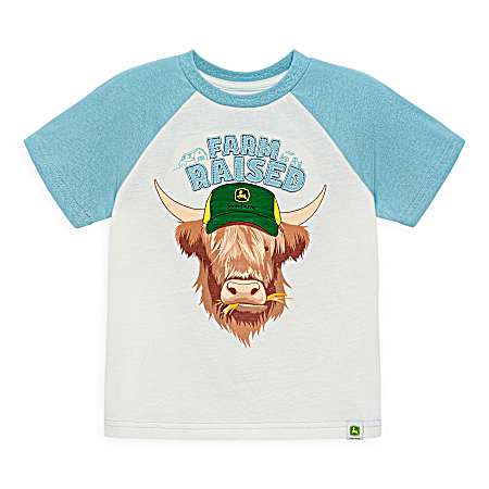 Boys' Cream Farm Raised Short Sleeve Shirt