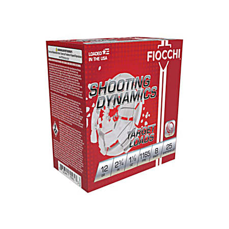 12 Gauge Shooting Dynamics 2-3/4'' 8 Shot Target Loads - 25 Rounds