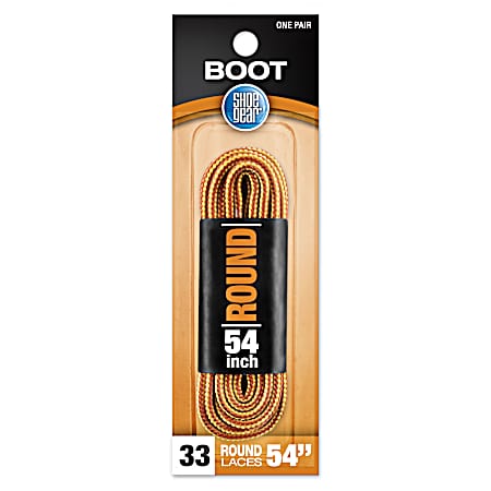 Brown/Yellow Nylon Boot Round Laces