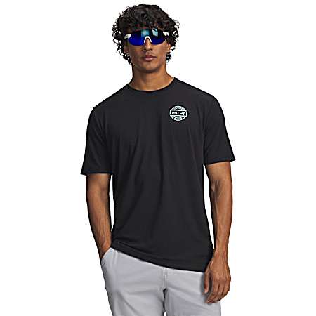 Men's Black Fish Marlin Short Sleeve Shirt