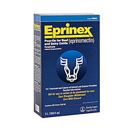 EPRINEX® (eprinomectin) Pour-On Dewormer for Beef and Dairy Cattle, 5L
