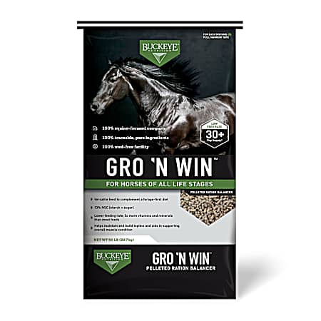 GRO 'N WIN, Pelleted Ration Balancer for Horses of All Life Stages, 50 lb bag