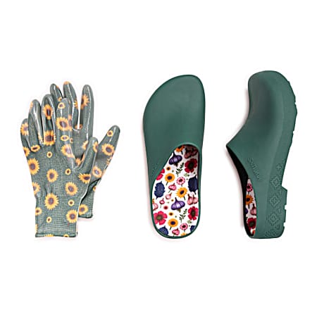 Women's Garden Clogs/Gloves Gift Set