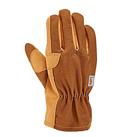 Women's Brown Synthetic Leather Gloves